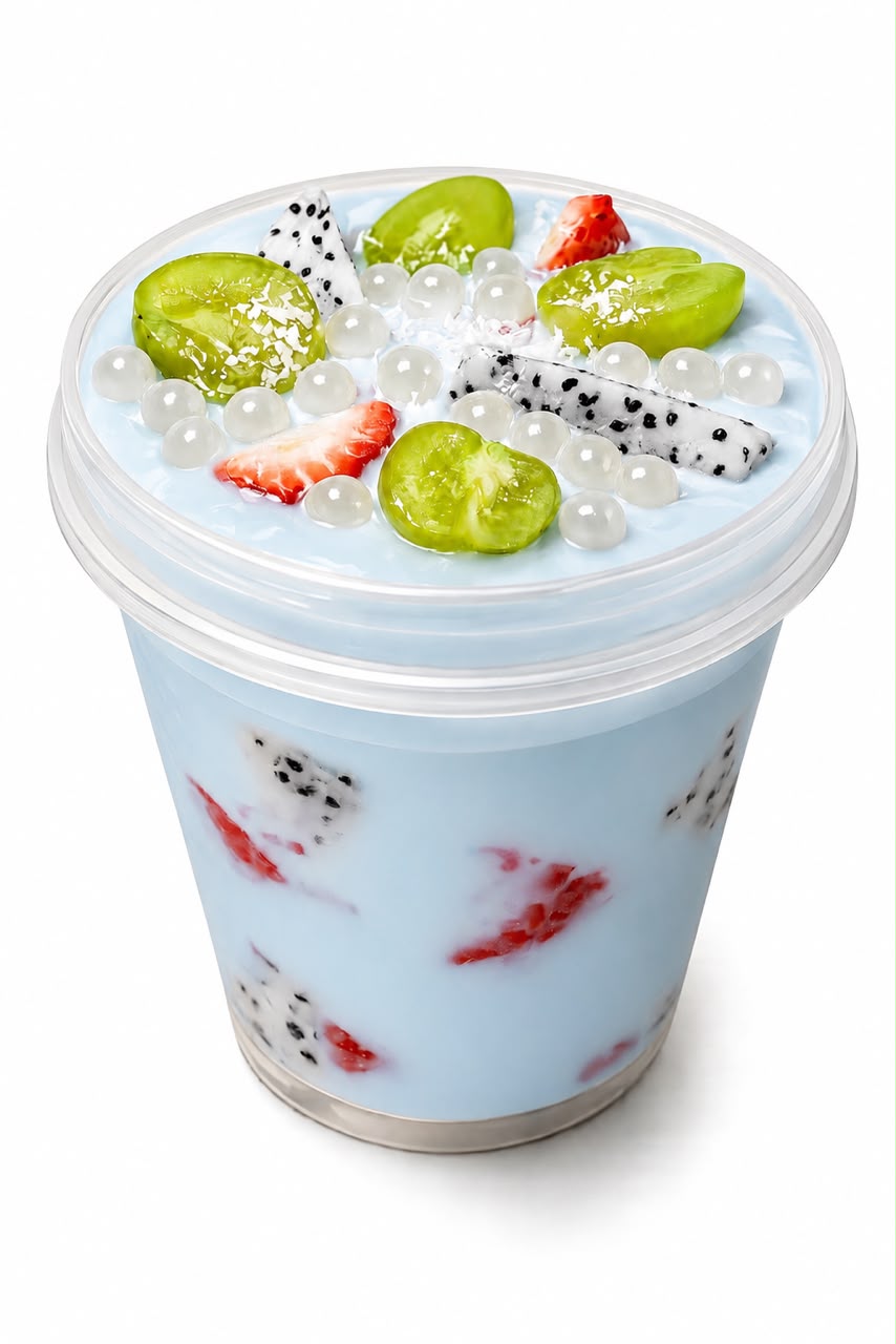 藻蓝椰香酸奶水果捞